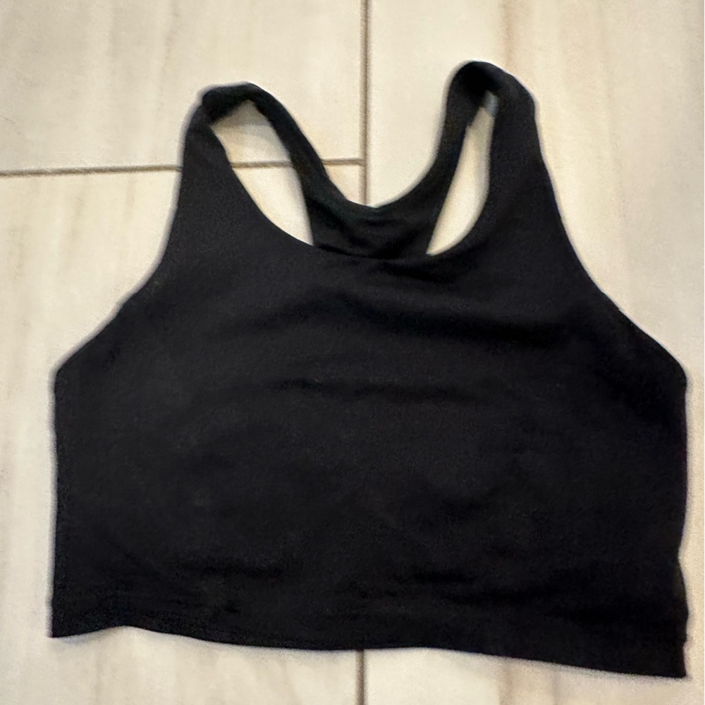 Lululemon Black Longline Sports Bra, size 4